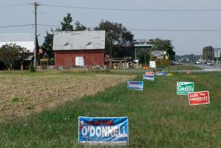 A picture named campaign signs Route one and Cave Neck rd., Milton
 Delaware