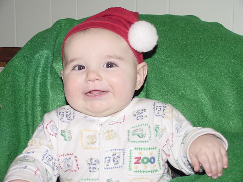 12/19 Haha...mommy is trying to make a holiday card..