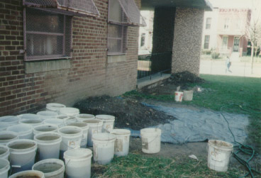 Clay in buckets