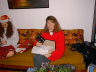Kelly opening her present