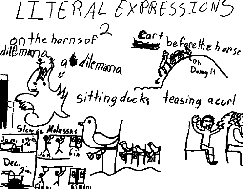 a page of common expressions rendered literally