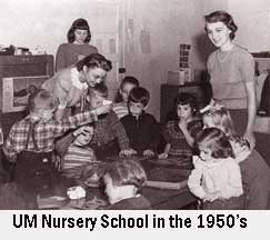 UM Nursery School in the 1950's