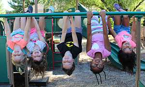 children hanging