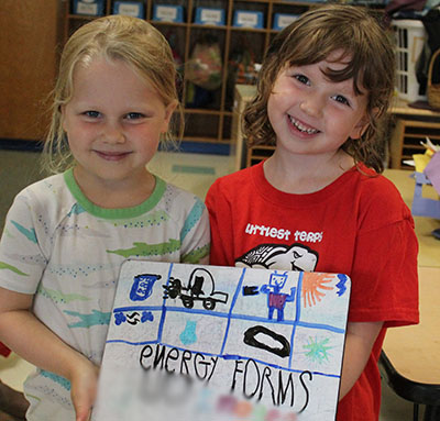 children with their writing