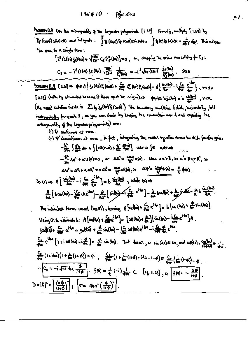 Homework Solution Set 10