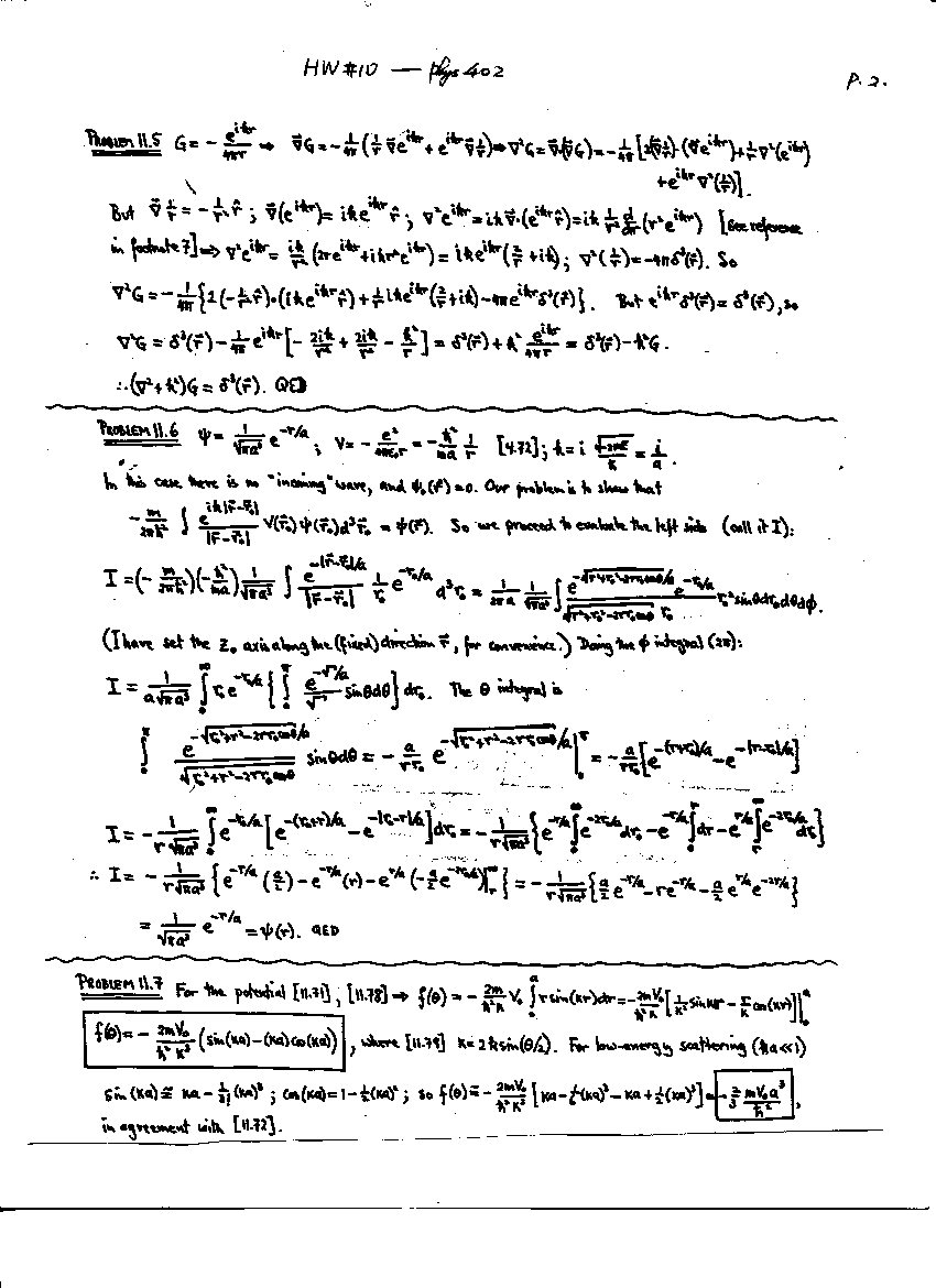 Homework Solution Set 10