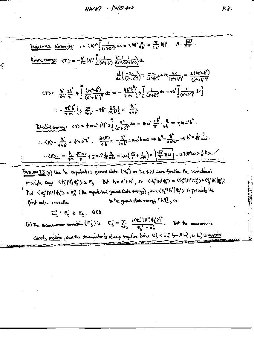 Homework Solution Set 7